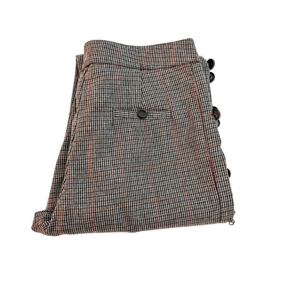 J.OA. Plaid Houndstooth Printed Pants Button Accents Size M - Picture 1 of 6